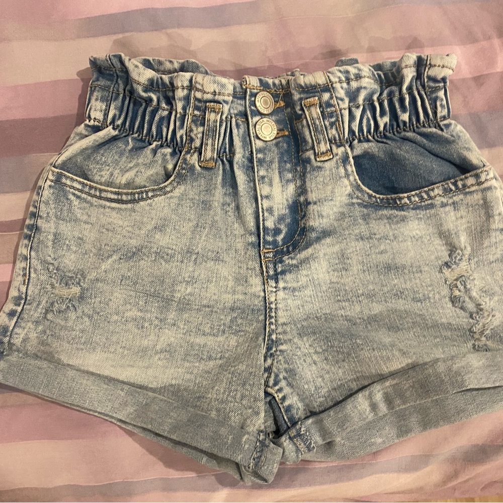 Jean paperbag shorts